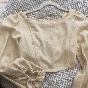 Linen Zara open back top